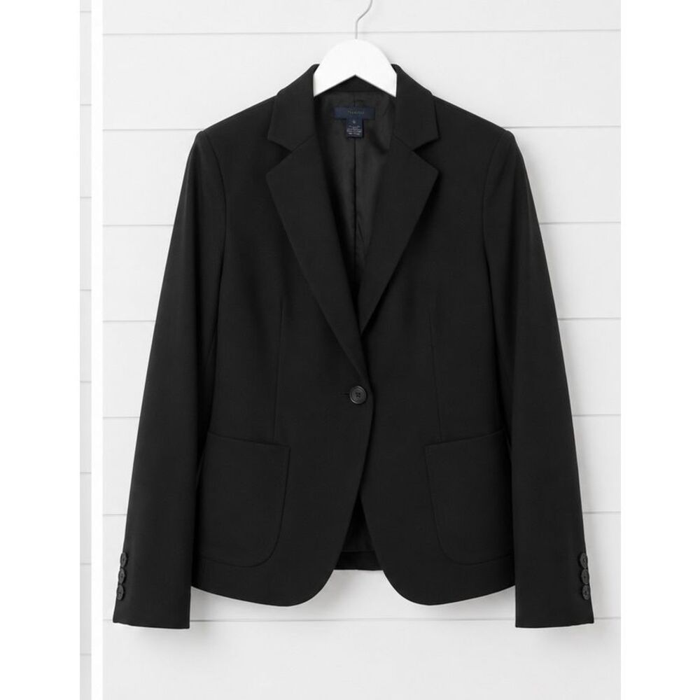 J.Crew 100% wool black single button blazer size 6